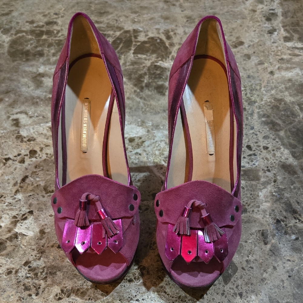 Nicholas KIRKWOOD Elegant Pink Tassel Women's Shoes